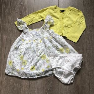GAP Baby Girls Yellow Floral Dress w/Sweater
